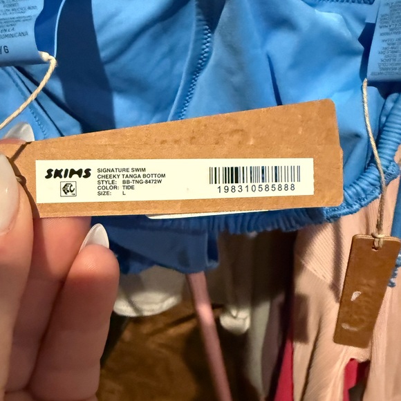 SKIMS Blue Scoop Bikini Top and Bottom Set - Picture 4 of 4